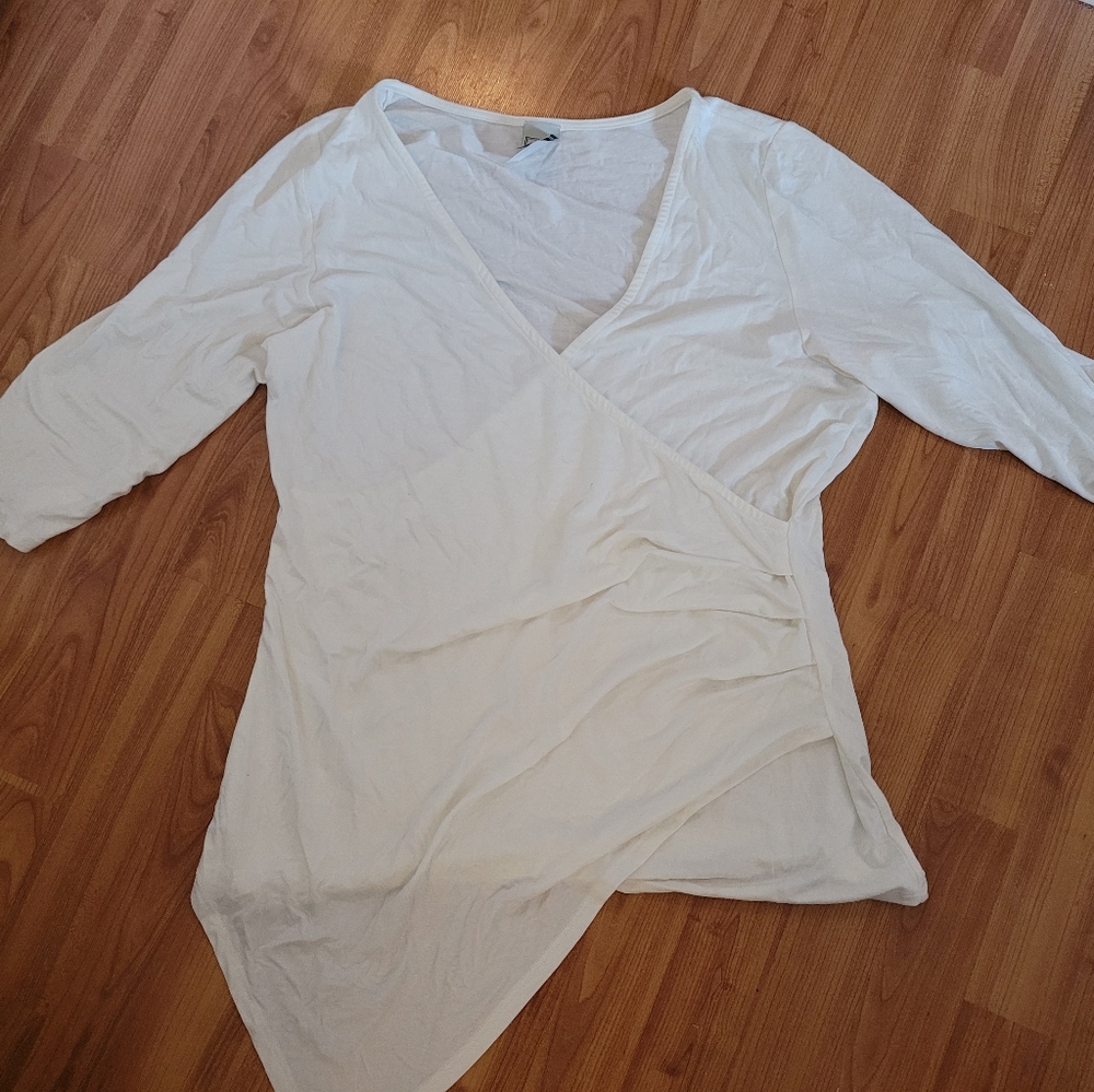 Asymmetrical faux wrap top